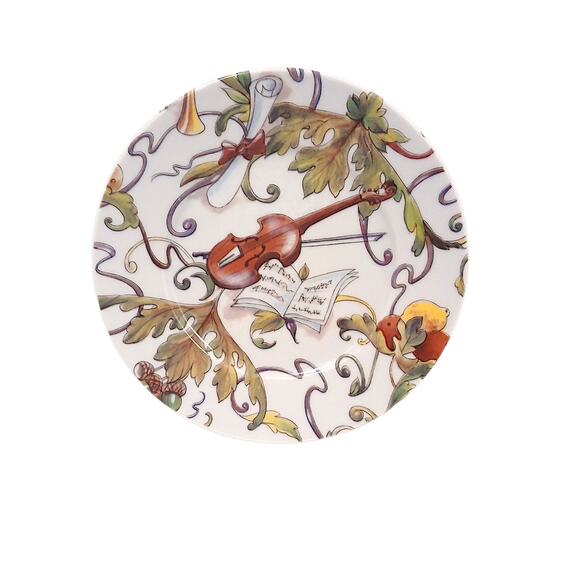 4 Pc Email De Limoges Decore A La Main A S. Marino Godinger Musical Instruments - Picture 3 of 7